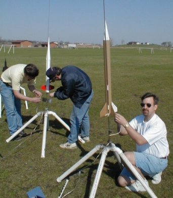 Cardboard Rocket on Launcher